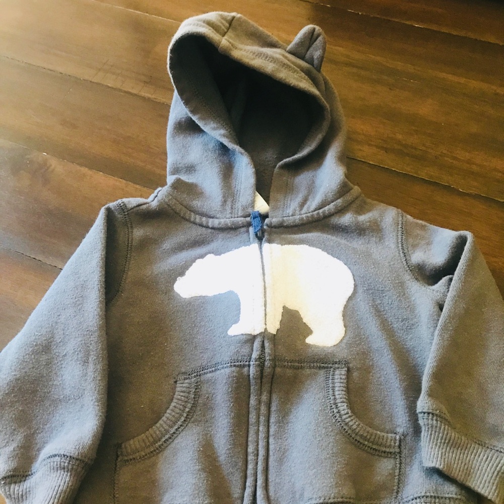 6-9mos polar bear zip up jacket